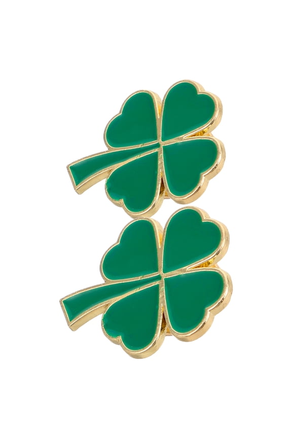 Lapel Brooch Irish Lucky Green Leaf Pin Alloy for Decor 2Pcs