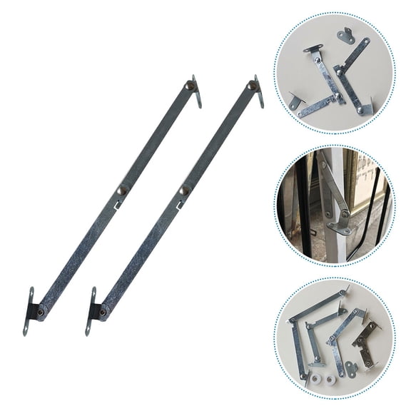PBPBOX 2Pcs Lid Stay Support Hinges Silver Iron for Mirror Connection