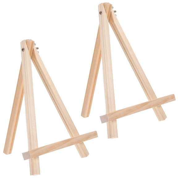 PBPBOX 2Pcs Wooden Easels Triangle Table Stand for Painting Holder and Calendar Display