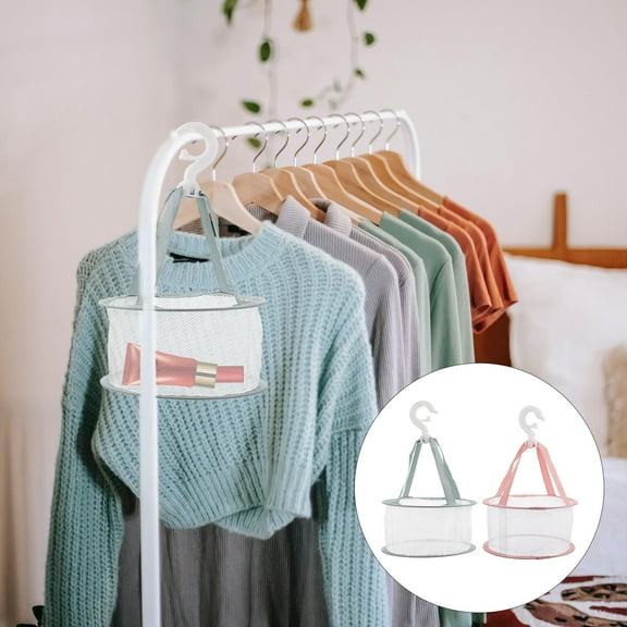 PBPBOX 2Pcs Home Use Clothing Drying Basket Hanging Laundry Tool Assorted Color