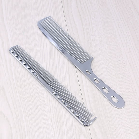 PBPBOX Aluminum Barber Combs Hairdressers Comb Professional Smoothing Hairstyles for Women 2Set