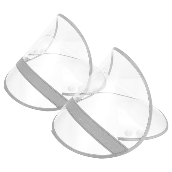 PBPBOX 2Pcs Rain Bonnet Transparent Cap Brim Plastic Clear Visibility Rainy Weather Men Women