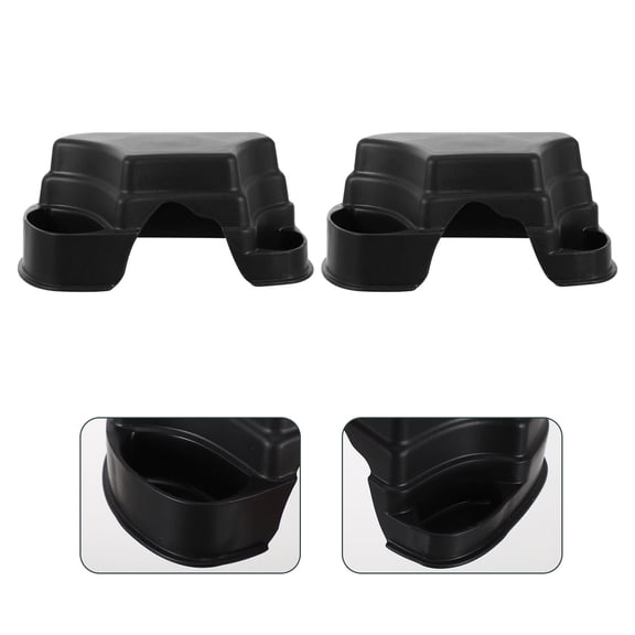 PBPBOX 2Pcs Reptile Hide Habitat Tortoise Shape Plastic Feeder for Pet Play Black