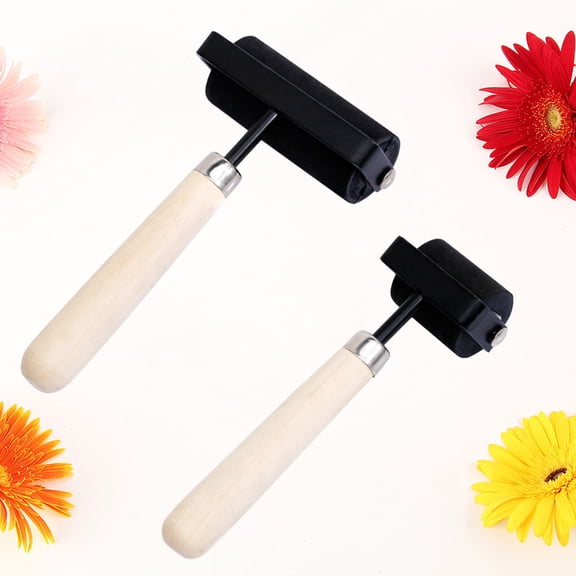 PBPBOX 2Pcs Stamping Tools Rubber Brayers with Solid Handle for Glue and Ink Application