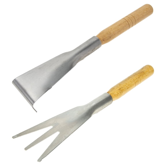 PBPBOX 2Pcs Planting Spades with Wooden Handle Khaki Strong Wear Resistant Garden Tools
