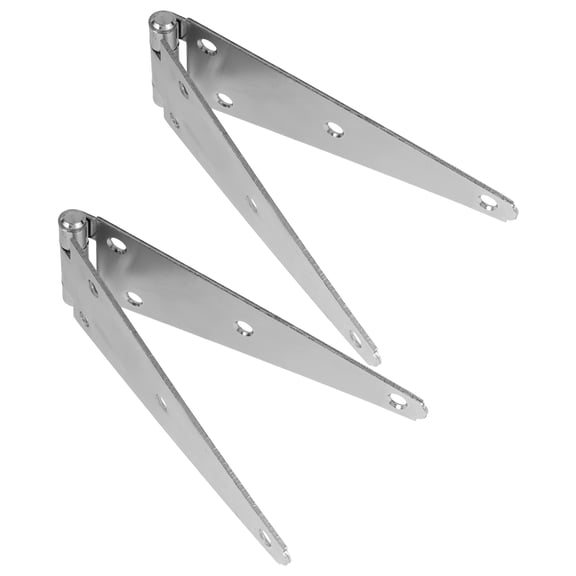 PBPBOX 2Pcs Strong Silver Strap Hinges Heavy Duty for Wood Fence Gate Hardware
