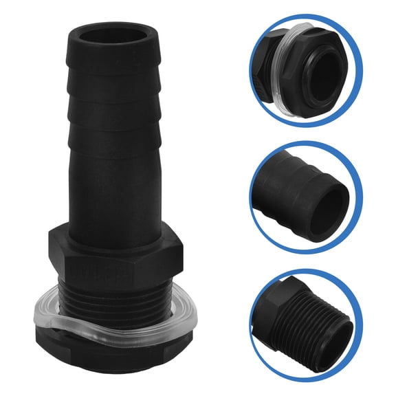 PBPBOX 2Pcs Water Pipe Adapter Black Barrel Connection for Water Storage
