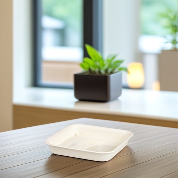 PBPBOX 2Pcs Plastic Plant Tray for Garden Or Indoor Use with Anti Slip and Thick Beige Surface