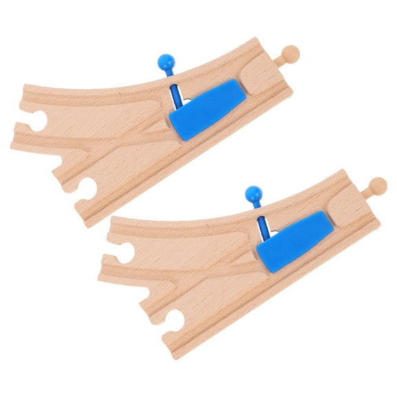 PBPBOX 2Pcs Wooden Train Track Intersections For Train Enthusiasts With Wood And Plastic Material