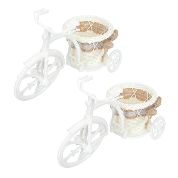 PBPBOX 2Pcs Woven Basket with Handles Assorted Color Iron Wire Flower Baskets for Ornaments Modern Farmhouse