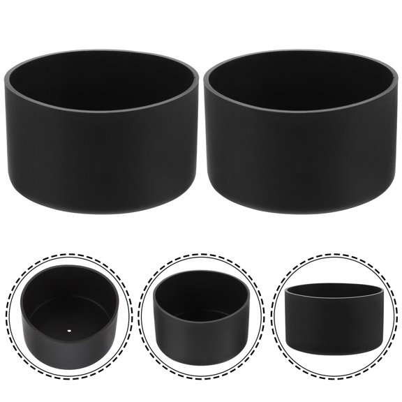 PBPBOX 2Pcs Black Silicone Bottle Bottom Protector for Cups with Heat Insulation and Non Skid Grip