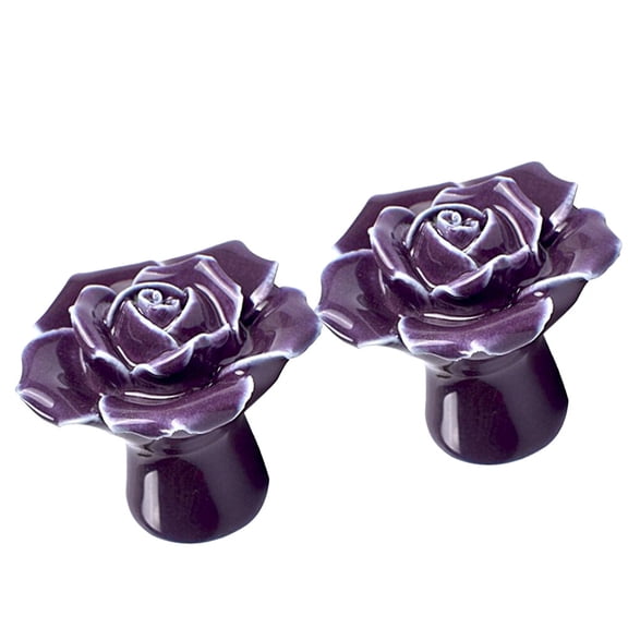 PBPBOX 2Set Cabinet Handles and Pulls Rose Flower Knobs with Metal Screw for DIY Enthusiasts