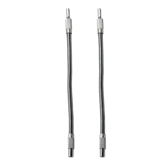 PBPBOX 2Pcs Flexible Screwdriver Extension Shaft Plated Silver for Drilling Durable and Flexible