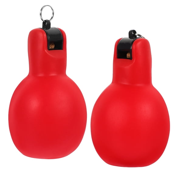 PBPBOX 2Set Survival Whistle Hand Squeeze Whistle PVC Red for Emergency Rescue