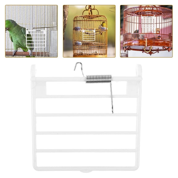 PBPBOX White ABS Bird Cage Door Replacement Parts for Birds Easy Access Spring Door 2Pcs