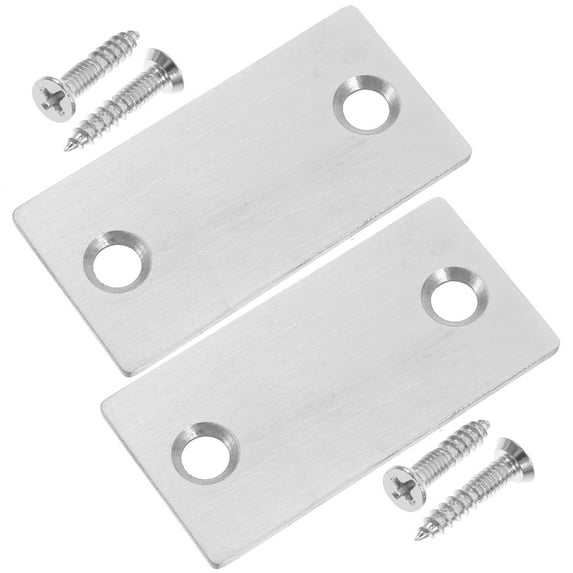 PBPBOX 2Pcs Silver Door Handle Reinforcement Plate Durable Repair Covers for Home Doors