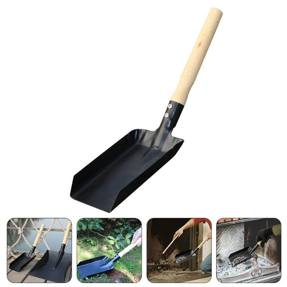 PBPBOX 2pcs Garden Tool Set Shovel Trowel Rake Weeding Hoe for Planting and Fire Pit Use Flat Gardening Tools Handheld Black Steel