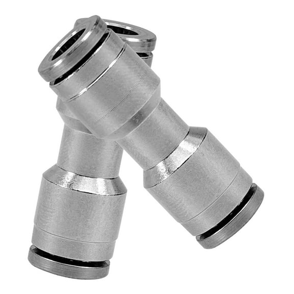 PBPBOX 2Pcs Plated Silver Push to Connect Air Hose Connectors Quick Connect Pneumatic Fittings for