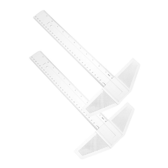 PBPBOX 2Pcs Transparent T re Measuring Rulers for Drafting and Woodworking