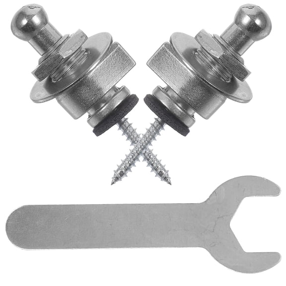 PBPBOX 2pcs Strap Lock Button Metal Silver Secure Fit Round Classic Design for Stage Performance