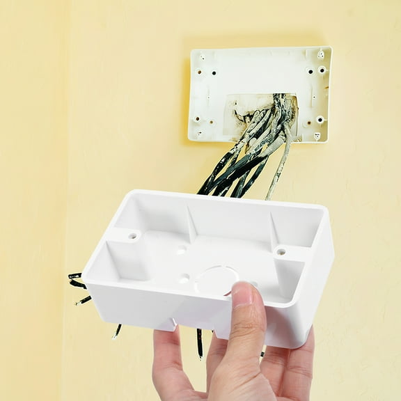 PBPBOX Surface Mount Electrical Outlet Box Universal White ABS 2Pcs