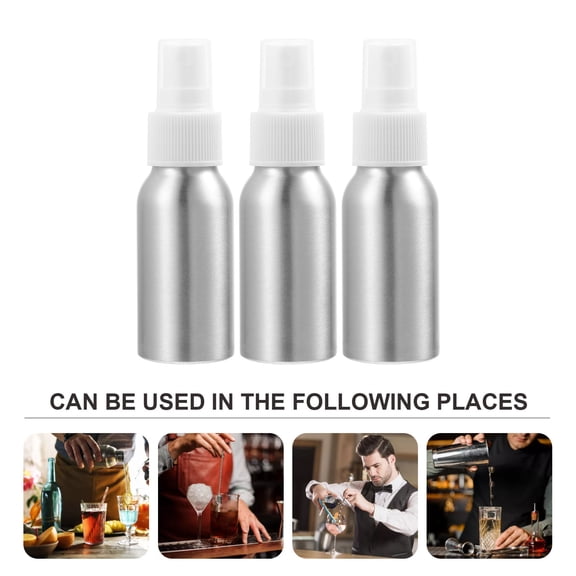 PBPBOX 3 Pcs Bar Supply Cocktail Bitters Atomizer Spray Dispenser Sprayer Silver