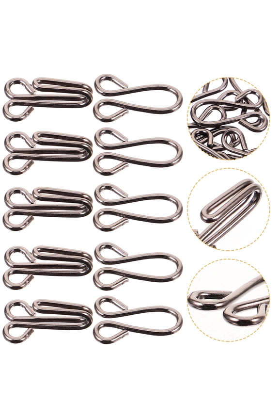 30Pcs Durable Metal Hook and Eye Fasteners for Clothing and Bra Connectors