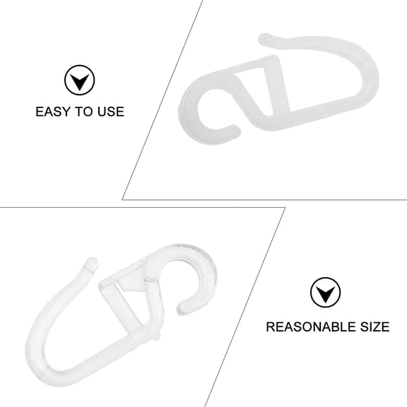 PBPBOX Plastic Curtain Hanger White 300Pcs for Window Curtain Use