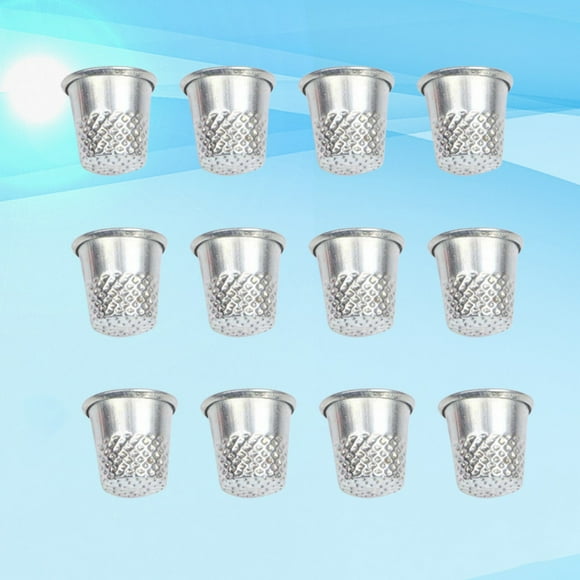 PBPBOX 30Pcs Metal Sewing Thimble Protective Handicraft Enthusiasts Home Use Silver Round Cap
