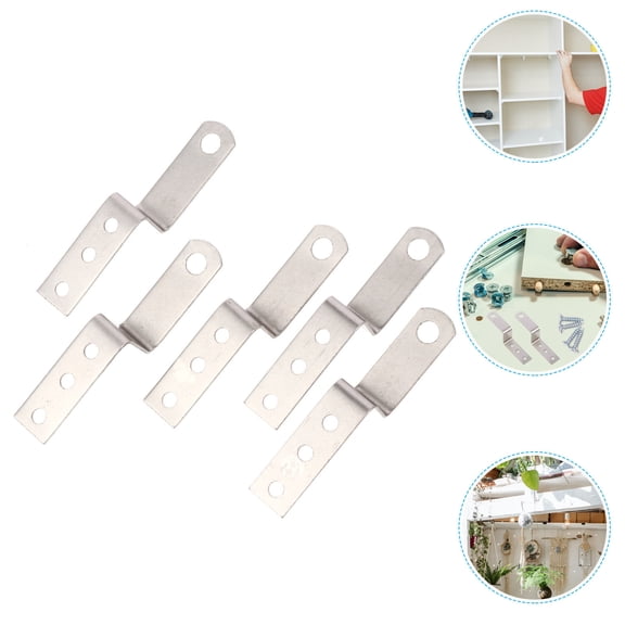PBPBOX Z Shaped Picture Hanger Kit Silver Iron 10Pcs Hangers with 30Pcs Screws for Wall Mounting