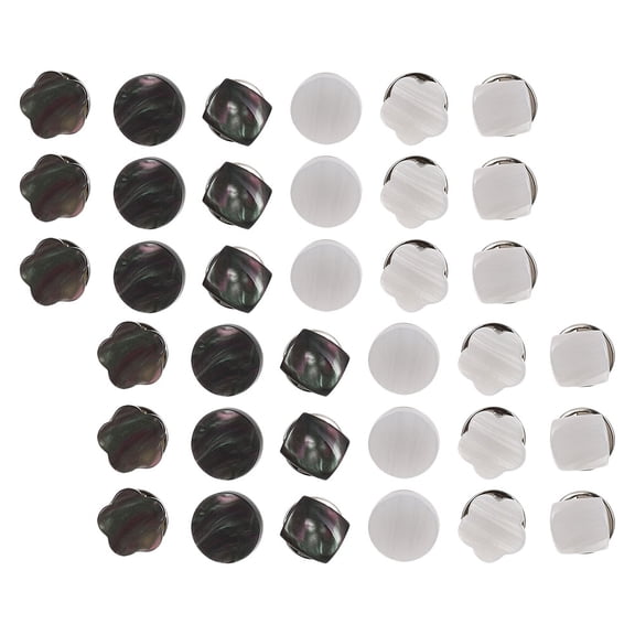 PBPBOX 36Pcs Button Holder Pack Assorted Color Faux Shell Buttons for Clothes Use Blouse Dress Shirt Fasteners
