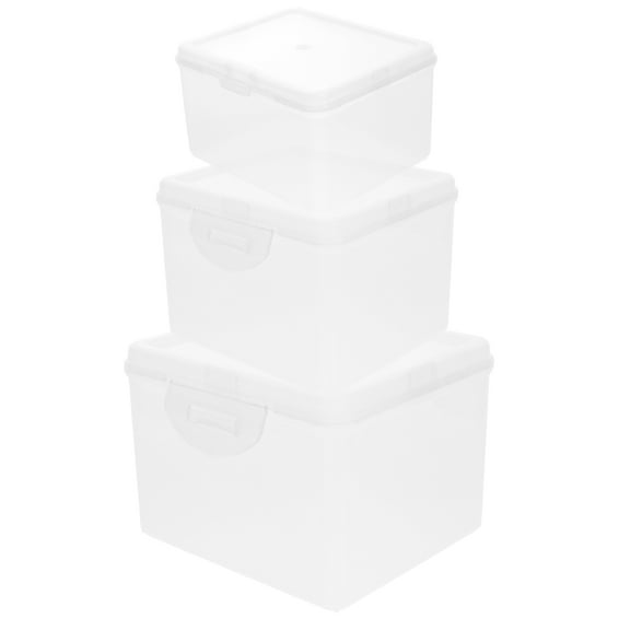 PBPBOX 3Pcs Clear Scrapbook Paper Storage Organizer Boxes Plastic Craft Paper Storage Case