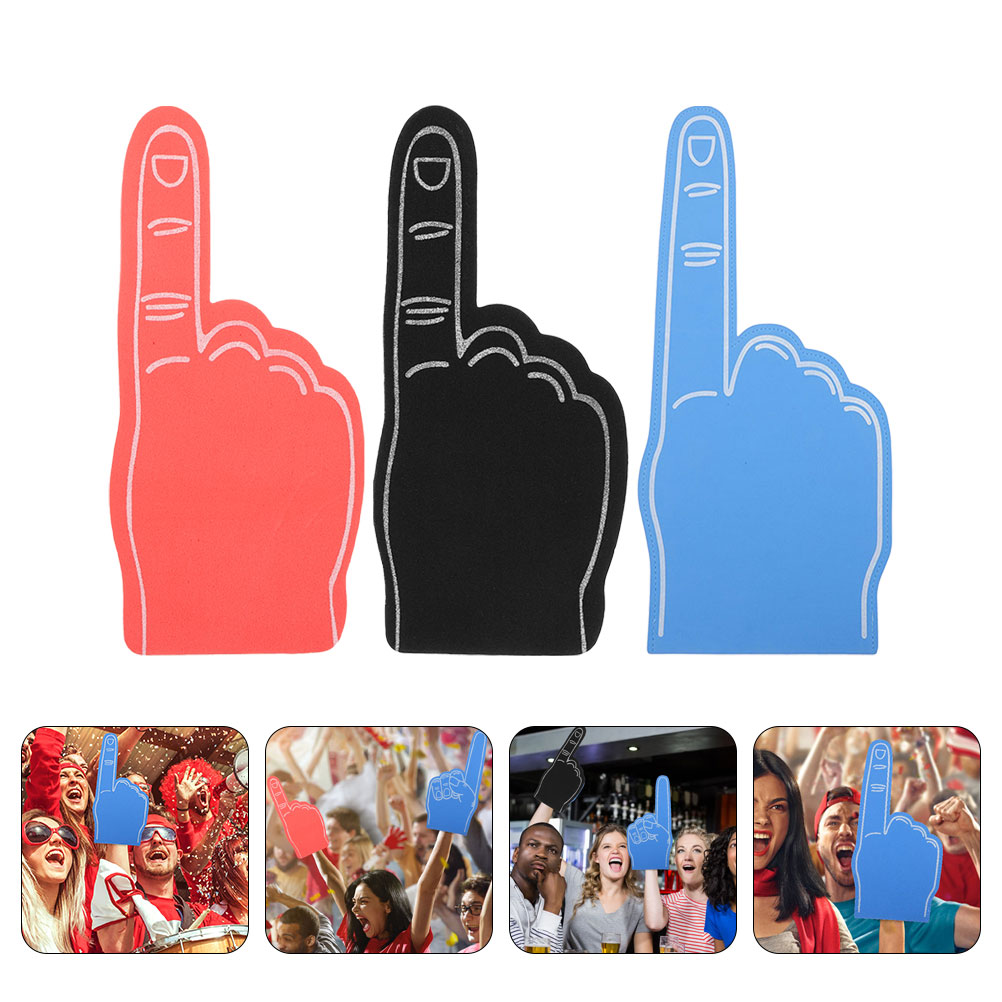 PBPBOX Cheering Mini Hands Foam Finger Set Assorted Color 3Pcs ...