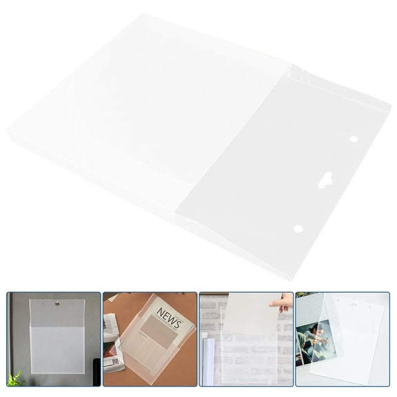 PBPBOX 3Pcs Wall-Mounted File Case Transparent Document Rack for Home Study Office