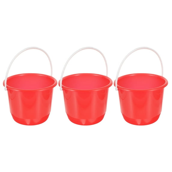 PBPBOX Red PP Home Water Bucket for Storage and Multipurpose Use 3Pcs