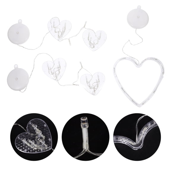 PBPBOX 3pcs Electric Window Lights Hanging LED Lamp Transparent Suction Cup Placement for Home Decor