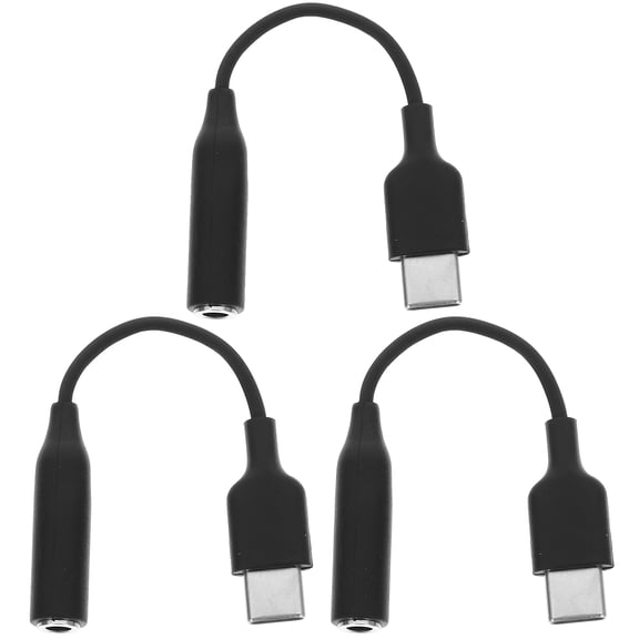 PBPBOX 3Pcs USB C to 3.5mm Audio Adapter Black Compatible with Phones for Seamless Connectivity