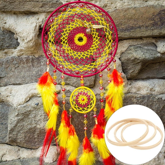 PBPBOX 3pcs Round Hoops Natural Wood Rings for Dream Catcher DIY Lovers