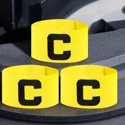 PBPBOX 3pcs Simple Design Captain Bands Soccer Yellow Nylon for Teenagers