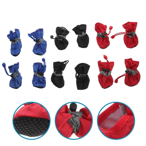 PBPBOX 3sets Pet Rain Boots For Dogs Thickened Rain Shoes With Slip Soles Design For Outdoor Use Rainy Weather