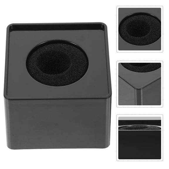 PBPBOX 4Pcs Wireless Microphone Flag Stations Black ABS Mic Holder with Alloy Logo for Stable Interview Use