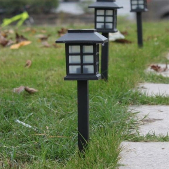 PBPBOX 4 Pcs Solar LED Post Lights Decorative Walkway Driveway Spike Lights