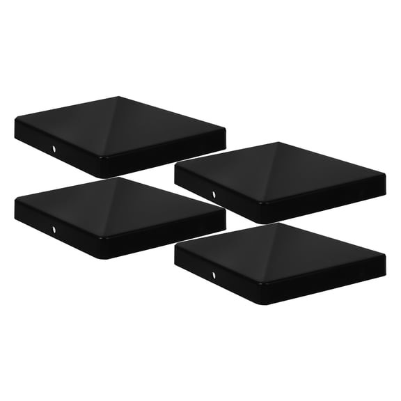 PBPBOX 4Sets Plastic Fence Post Caps Black Durable Protective Cover for Guardrail Posts and Traffic Barrier Columns