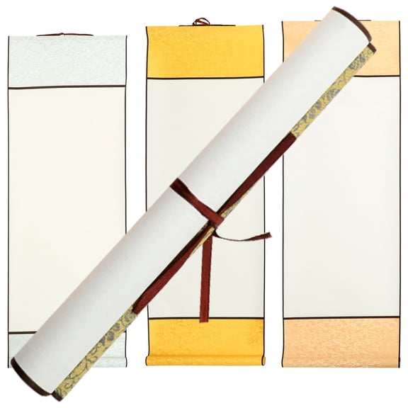 PBPBOX 4Pcs Assorted Color Blank Scroll Paper for Painting and Home Art Display