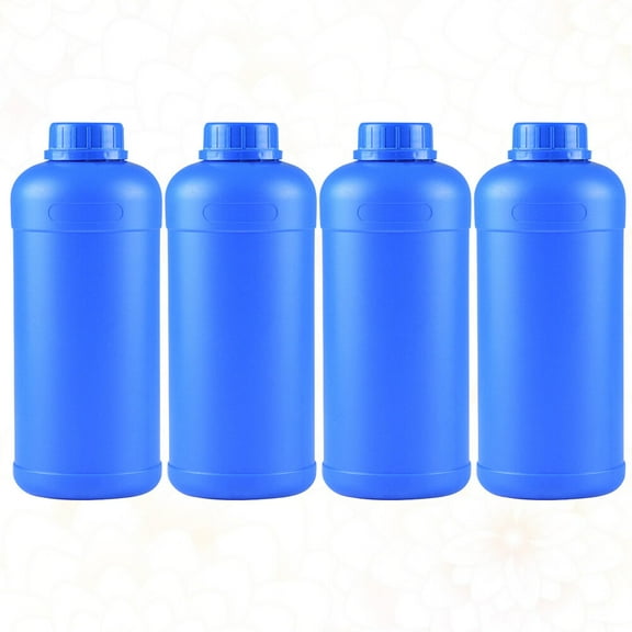 PBPBOX 4Pcs Leakproof Storage Bottles HDPE Blue WideMouthed for Factory Use