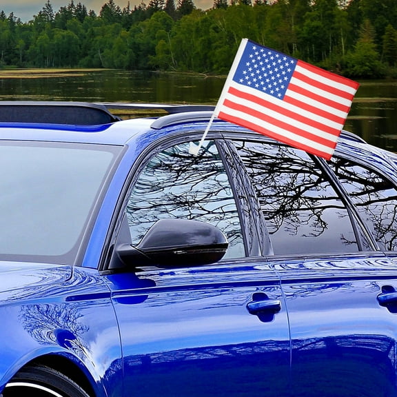 PBPBOX 4Pcs Patriotic Events Car Window Flags for Car Owners All Seasons 17.68X17.10X11.79in