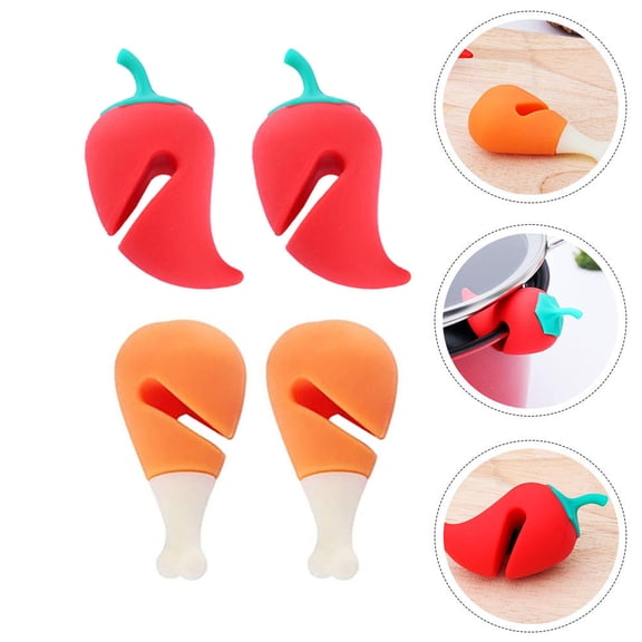 PBPBOX 4Pcs Silicone Pot Lid Lifters Spill Proof Boil Over Stopper Kitchen Gadget