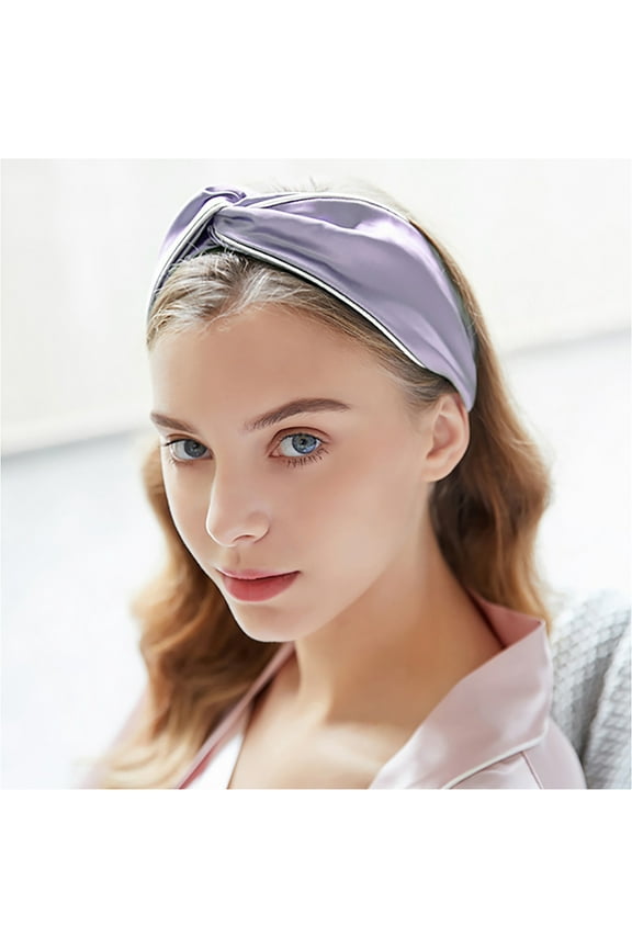 4Pcs Silk Wide-brimmed Headbands Sweat Absorption for Women in Assorted Color for Dancing and Shopping