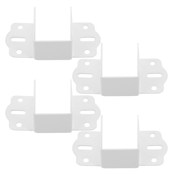 PBPBOX 4Pcs Stylish White Metal Bed Rail Hardware for Secure Bed Frame Setup