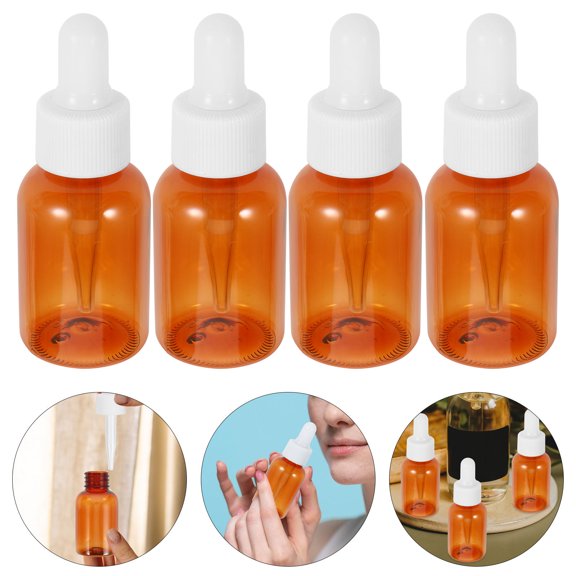 PBPBOX Dropper Bottles, Chocolate Plastic, Compact and Durable for Travel, 4Pcs